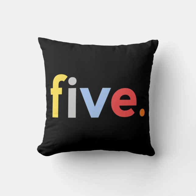 Coussin Enfants 5e anniversaire garçon 5 ans 5 ans 5 ans 5 (Recto)