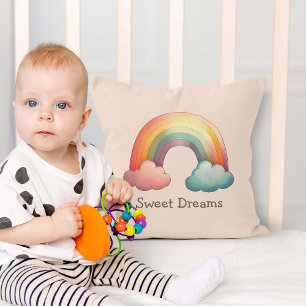 Coussin Enfants Arc-en-ciel Pastel Fantaisiste dans les Nu
