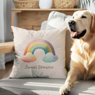 Coussin Enfants Arc-en-ciel Pastel Fantaisiste dans les Nu