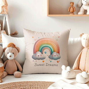Coussin Enfants Arc-en-ciel Pastel Fantaisiste dans les Nu