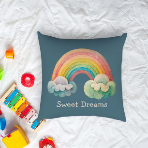 Coussin Enfants Arc-en-ciel Pastel Fantaisiste dans les Nu