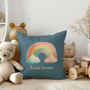 Coussin Enfants Arc-en-ciel Pastel Fantaisiste dans les Nu