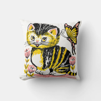 Coussin Enfants chats mignons Jetez l'oreiller - amusant e