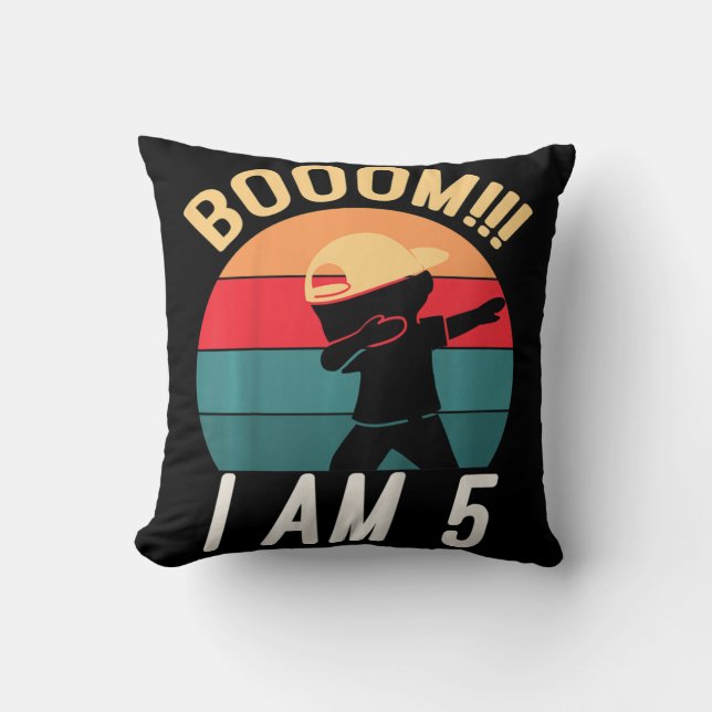 Coussin Enfants Dabbing Anniversaire 5 ans Anniversaire te (Recto)