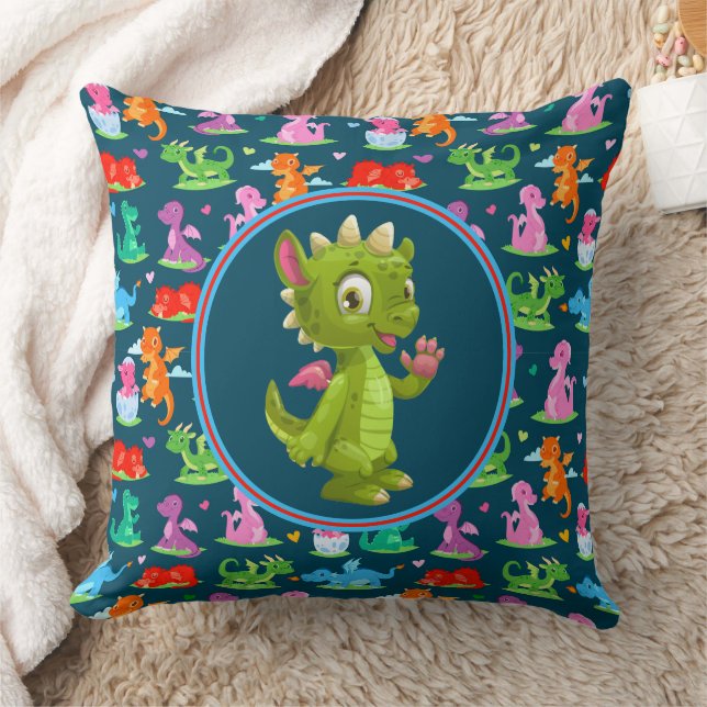 Coussin Enfants Dragon Vert (Couverture)
