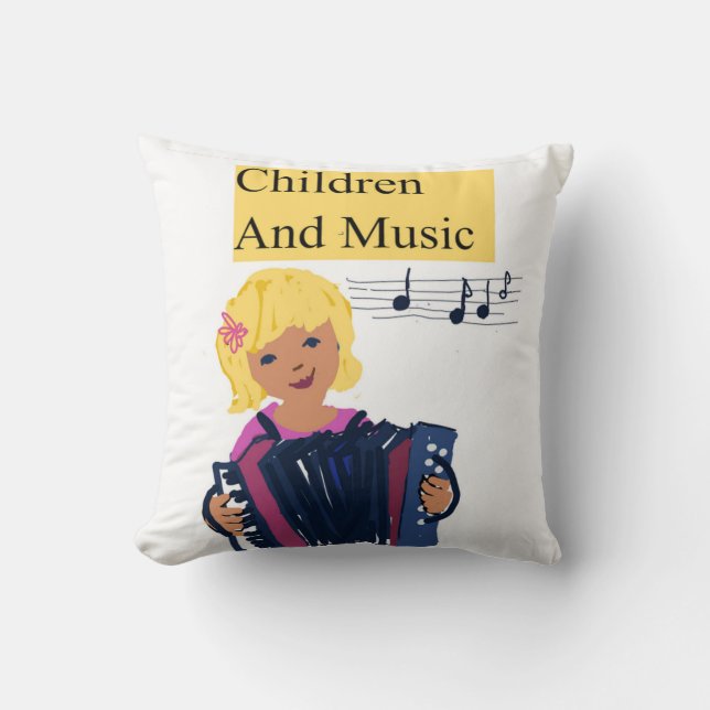 Coussin Enfants Et Musique (Recto)