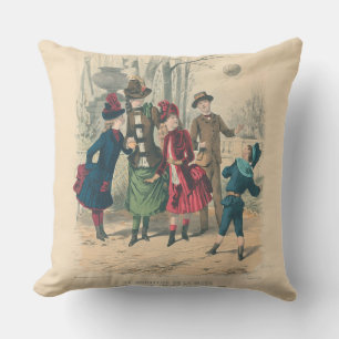 Coussin Enfants Famille Antique Victorienne Enfant