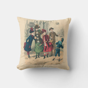 Coussin Enfants Famille Antique Victorienne Enfant