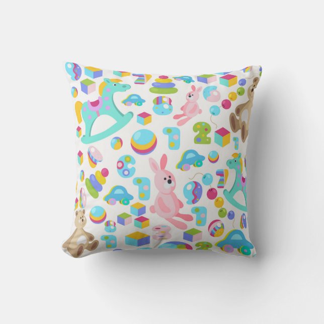 Coussin Enfants Jouet Motif Avec Ours Teddy (Recto)