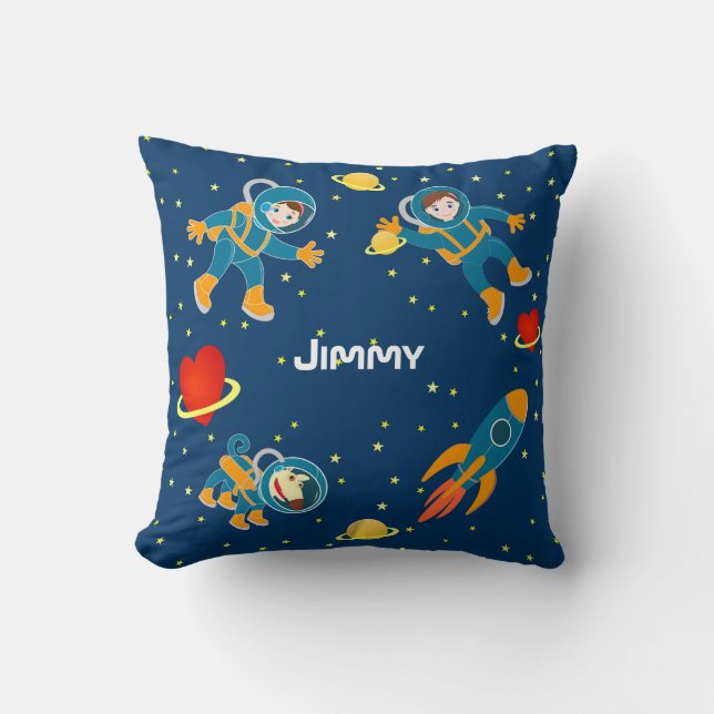Coussin Enfants Les astronautes aiment voyager dans l'espa (Recto)