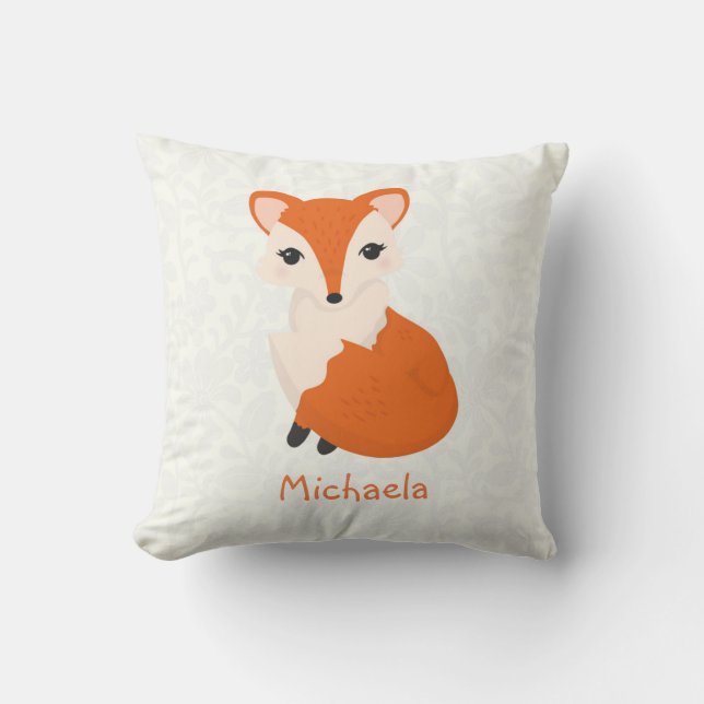 Coussin Enfants personnalisés par Fox mignons de fille (Recto)