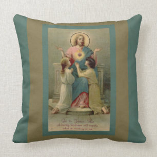 Coussin Enfants sacrés de Jésus de coeur se mettant à