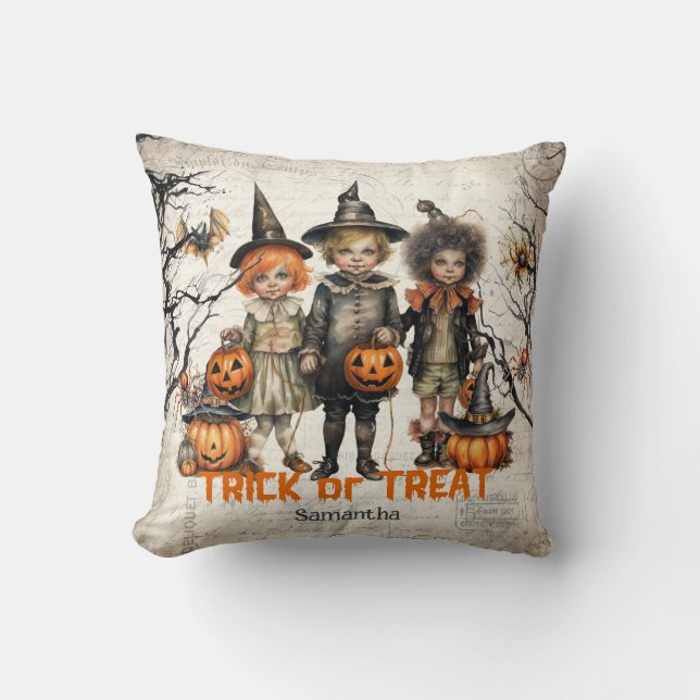 Coussin Enfants vintages avec costumes traditionnels Hallo (Recto)