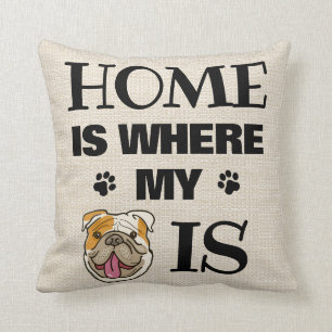 Coussin English Bulldog Accueil Où Mon Chien Est Un Visag