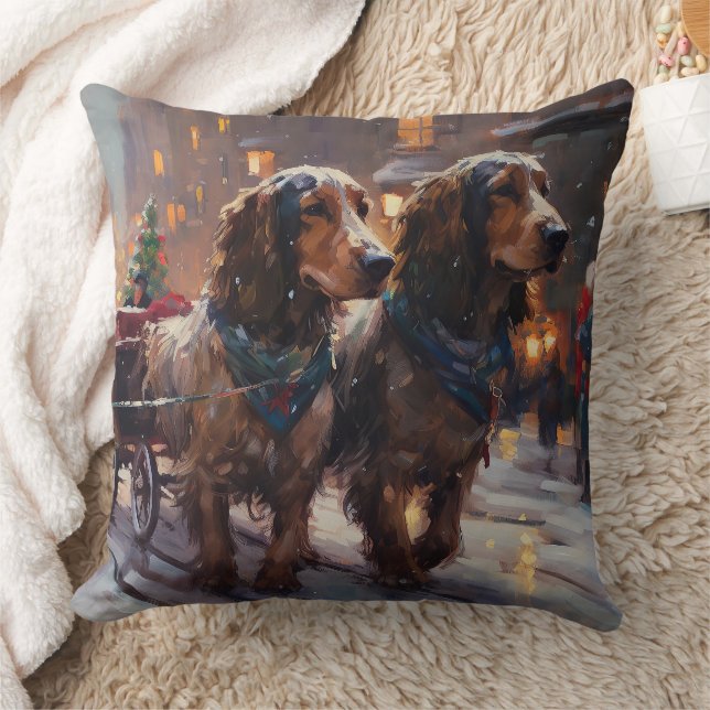 Coussin English Cocker Spaniel Saison des Fêtes de Noël (Couverture)