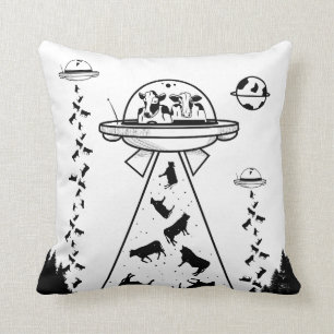 Coussin Enlèvement de vache alien UFO