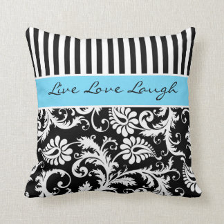 Coussin enorme de damassé de rayures de blanc de