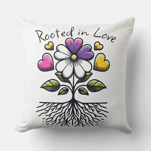 Coussin Enraciné dans l'amour (Recto)