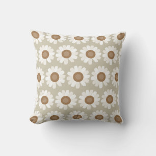 Coussin Enraciné & fleuri – Camomille mousse et ivoire vin