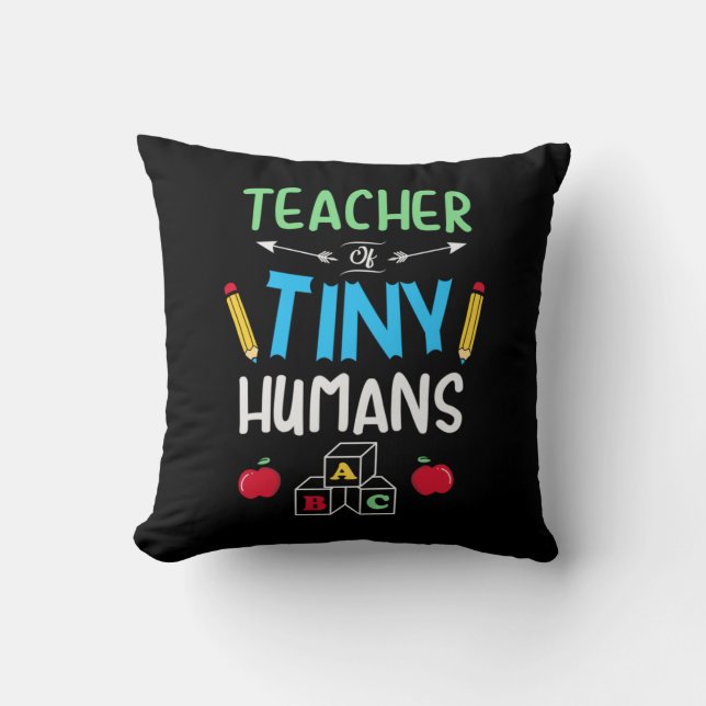 Coussin Enseignant Cadeau enseignant minuscules humains (Recto)