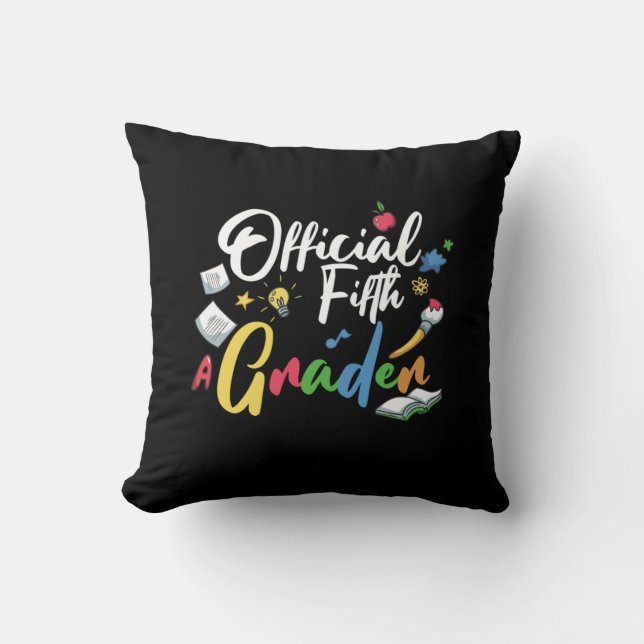 Coussin Enseignant de 5e année Officiel de 5e année (Recto)