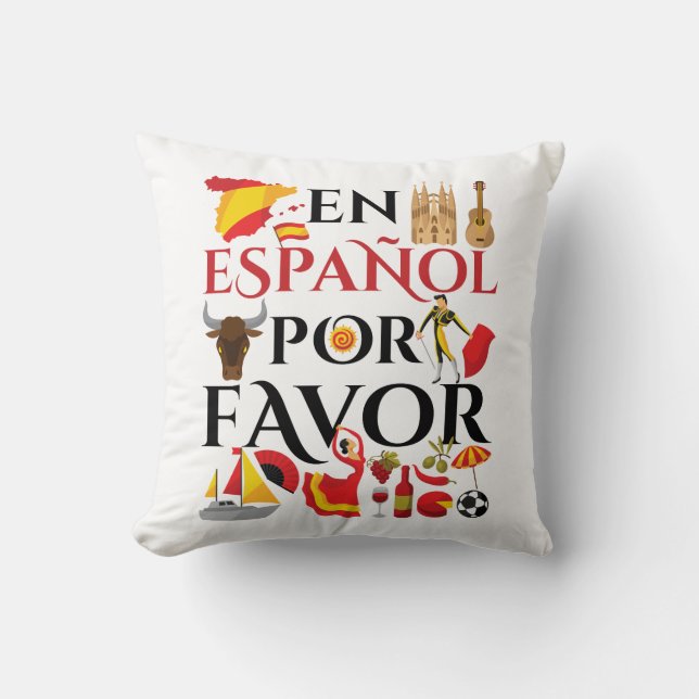 Coussin Enseignant Espagnol En Espanol Por Favoriser (Recto)