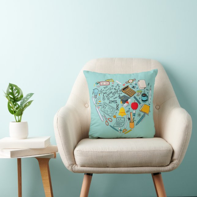 Coussin Enseignant Professeur Outil Coeur (Chaise)
