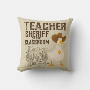 Coussin Enseignant Retour à l'école Cowboy Retro Goose Fun