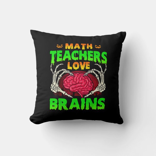 Coussin Enseignants en mathématiques Cerveaux Squelette Co (Recto)