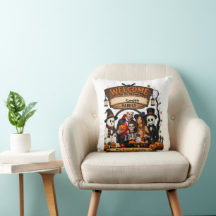 Coussin Enseigne de bienvenue personnalisée pour la famill