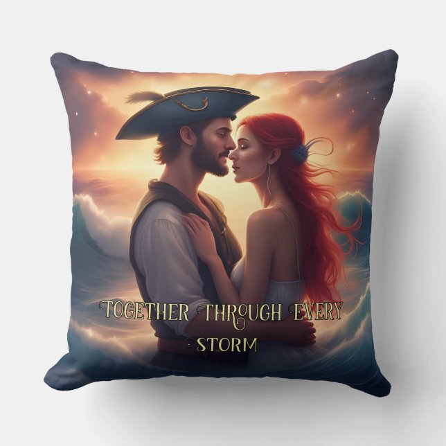 Coussin Ensemble à travers chaque tempête Romantique Pirat (Recto)