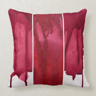 Coussin Ensemble d'abrégé sur rouge aquarelle peint à la