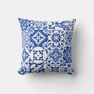 Coussin Ensemble de 16 azulejos en bleu, blanc. Original