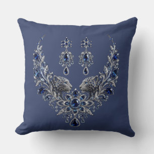 Coussin Ensemble de bijoux en cristal de tigre argent bleu