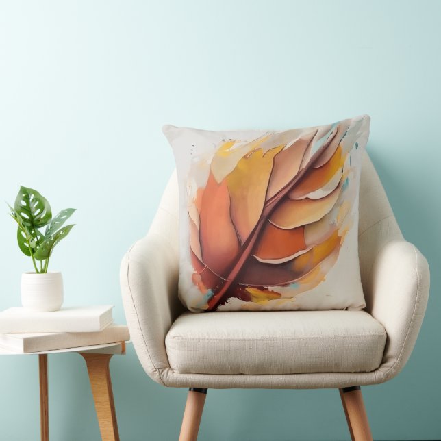 Coussin Ensemble de peintures de feuilles modernes abstrai (Chaise)