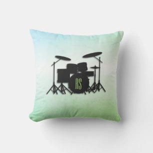 Coussin Ensemble de tambour monogramme vert