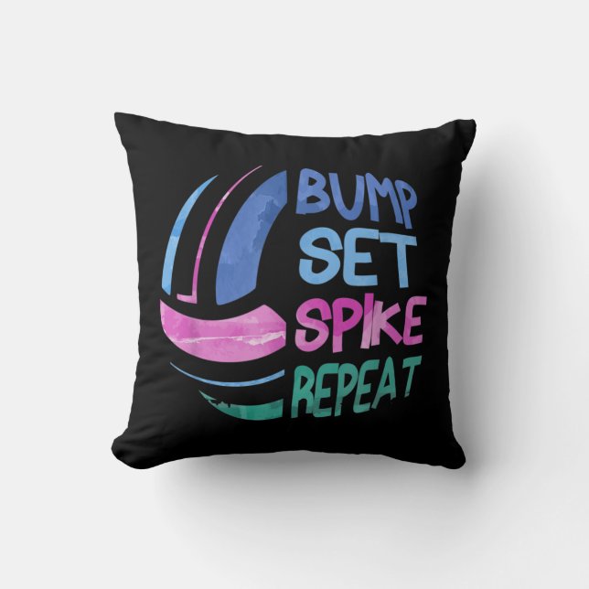 Coussin Ensemble de volleyball de volleyball Spike répétit (Recto)