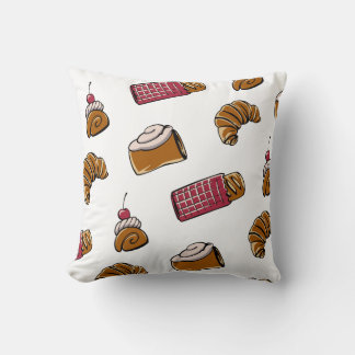 Coussin Ensemble d'illustrations de boulangerie mignonne C