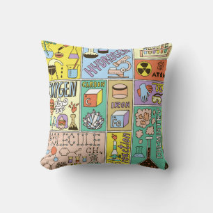 Coussin Ensemble d'illustrations Vintages de la chimie