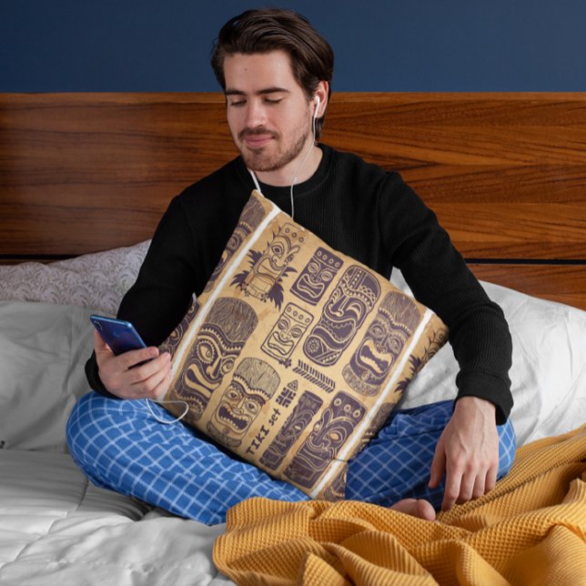 Coussin Ensemble Tiki Vintage cool Grunge (Créateur téléchargé)