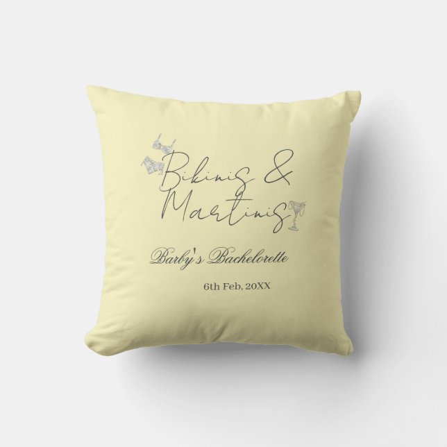 Coussin enterrement de vie de jeune fille Bikins & Martini (Recto)
