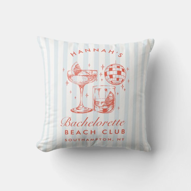 Coussin Enterrement de vie de jeune fille rayures orange e (Recto)