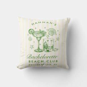 Coussin Enterrement de vie de jeune fille rayures vertes e