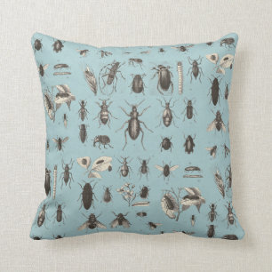 Coussin Entomologie antique d'insectes et d'insectes
