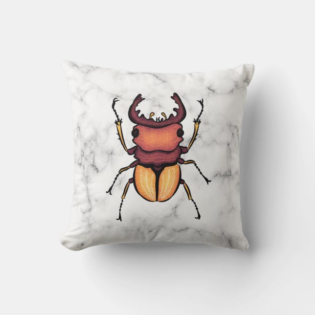 Coussin Entomologie de l'art de l'insecte du scarabée (Recto)