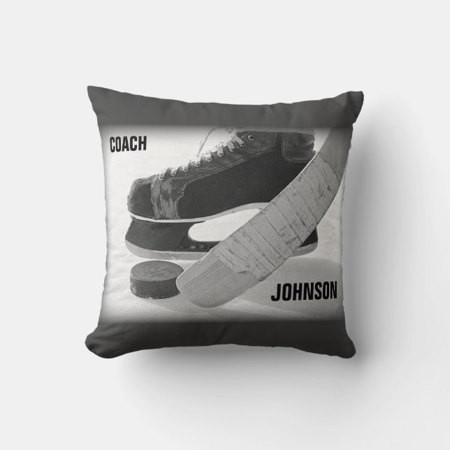 Coussin Entraîneur de hockey sur glace Merci (Recto)