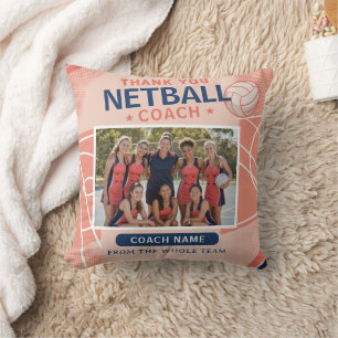 Coussin Entraîneur de Netball Personnalisé Équipe Photo Me