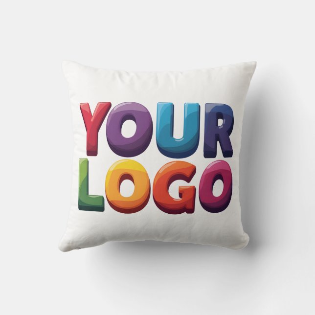 Coussin Entreprise de logo et de texte personnalisés simpl (Verso)