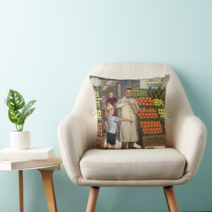Coussin Entreprise de vente au détail de style vintage, Ét