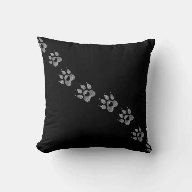 Coussin Entrez dans mon cœur | Empreintes de pattes de chi (Recto)
